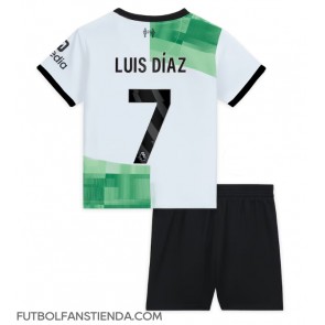Liverpool Luis Diaz #7 Segunda Equipación Niños 2023-24 Manga Corta (+ Pantalones cortos)